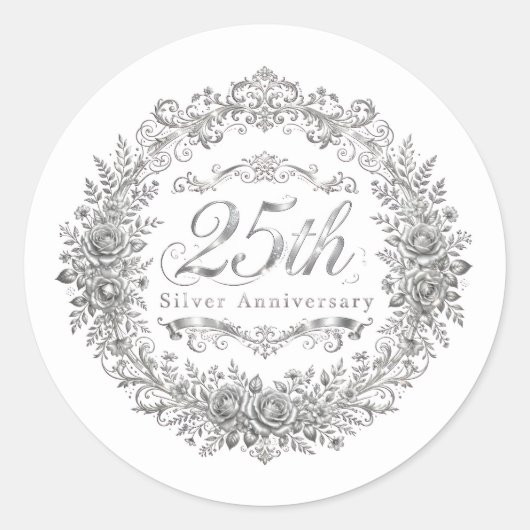 25e Zilveren Sticker (Voorkant)