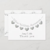 25e Zilveren trouwdag bunting dank u Bedankkaart (Voorkant / Achterkant)