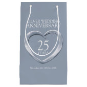 25e zilveren trouwdag foto geschenkzak klein cadeauzakje (Voorkant)