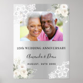 25e zilveren trouwdag foto welkom poster (Voorkant)