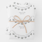 25e zilveren trouwdag gepersonaliseerd inpakpapier vel (In situ)