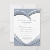 25e zilveren trouwdag hart antwoord kaart (Voorkant)