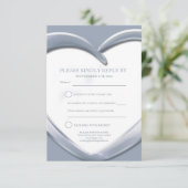 25e zilveren trouwdag hart antwoord kaart (Staand voorkant)