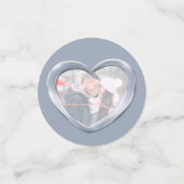 25e zilveren trouwdag hart en foto confetti (Kleine voorkant)