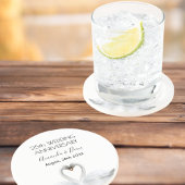 25e zilveren trouwdag witte zwanen zandsteen onderzetter