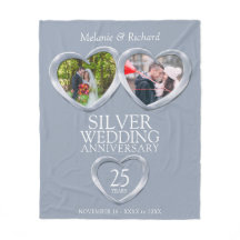 25e zilveren verjaardag nu en dan fotoharten