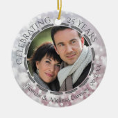 25e zilverJubileum, 2-zijdig, 2-foto Keramisch Ornament (Voorkant)