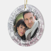 25e zilverJubileum, 2-zijdig, 2-foto Keramisch Ornament (Links)