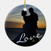 25e zilverJubileum, 2-zijdig, 2-foto Keramisch Ornament (Achterkant)