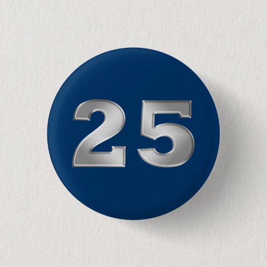 25e ZilverJubileum Buttonnen Ronde Button 3,2 Cm (Voorkant)