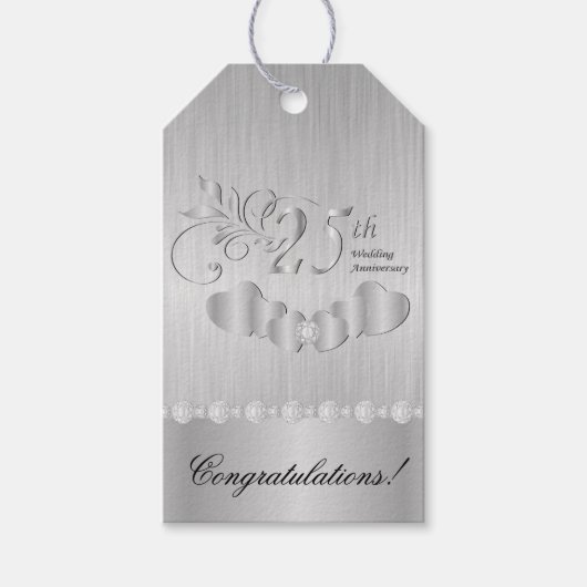 25e zilverJubileum Cadeaulabel (Voorkant)