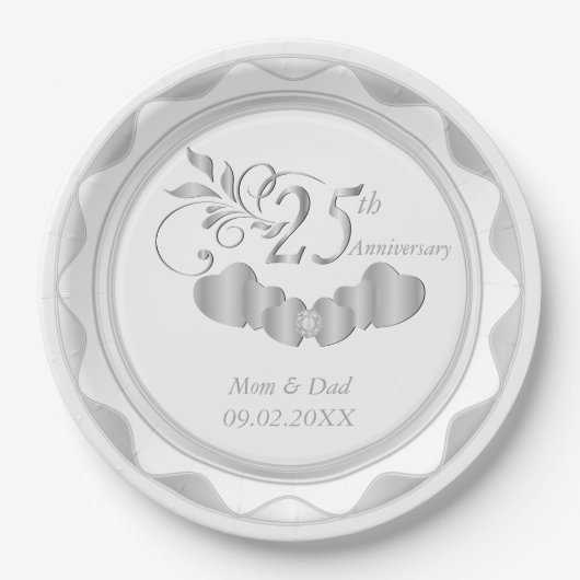 25e zilverJubileum Papieren Bordje (Voorkant)