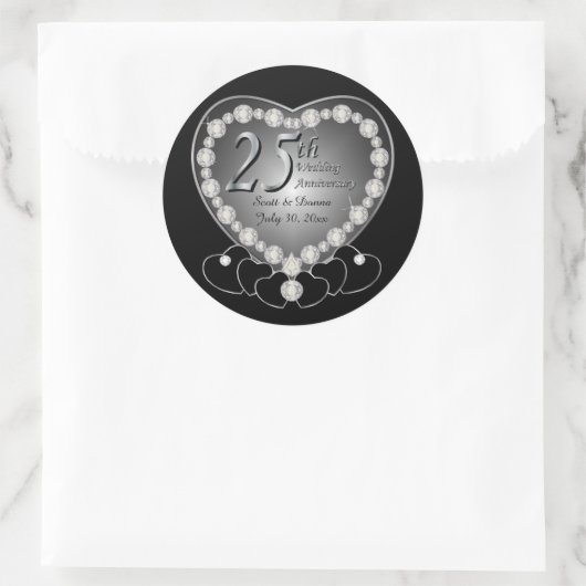 25e zilverJubileum Ronde Sticker (Tas)