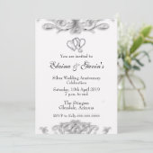 25e zilverJubileum Uitnodigen Kaart (Staand voorkant)