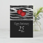 25e zilverJubileum - Zebrapatroon - Liefde Kaart (Staand voorkant)