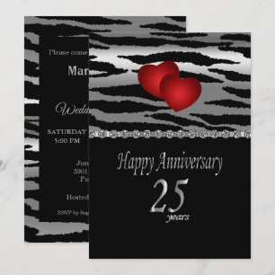 25e zilverJubileum - Zebrapatroon - Liefde Kaart