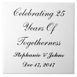 25e Zilverweddenschap Jubileum 25e Aangepast Tegeltje