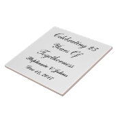 25e Zilverweddenschap Jubileum 25e Aangepast Tegeltje (Zijkant)