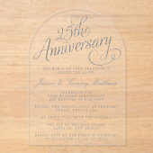 25e Zilverweddenschap Jubileum Acryl Uitnodigingen (Voorkant)