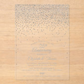 25e Zilverweddenschap Jubileum Acryl Uitnodigingen (Voorkant)