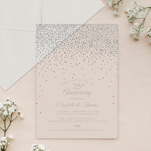 25e Zilverweddenschap Jubileum Acryl Uitnodigingen