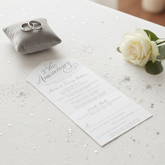 25e Zilverweddenschap Jubileum All In One Uitnodiging