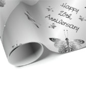 25e Zilverweddenschap Jubileum Cadeaupapier (Rol Hoek)