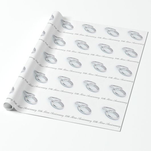 25e Zilverweddenschap Jubileum Cadeaupapier (Uitgerold)