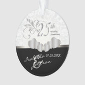 25e Zilverweddenschap Jubileum | Damaspatroon Ornament (voorkant)