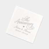 25e Zilverweddenschap Jubileum Folie Servetten (Links)