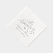 25e Zilverweddenschap Jubileum Folie Servetten (Rechts)