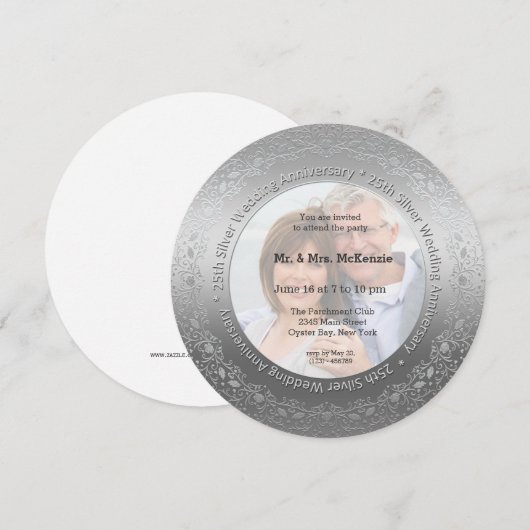 25e Zilverweddenschap Jubileum Kaart (Voorkant / Achterkant)