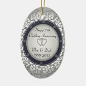 25e Zilverweddenschap Jubileum Keramisch Ornament (Links)