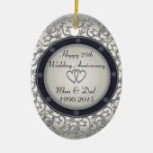 25e Zilverweddenschap Jubileum Keramisch Ornament (Voorkant)