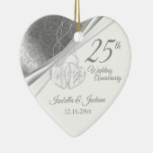 25e Zilverweddenschap Jubileum Keramisch Ornament (Rechts)