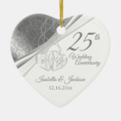 25e Zilverweddenschap Jubileum Keramisch Ornament (Voorkant)