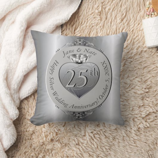 25e Zilverweddenschap Jubileum Kussen (Deken)