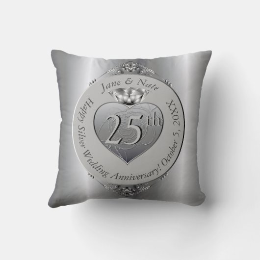 25e Zilverweddenschap Jubileum Kussen (Achterkant)