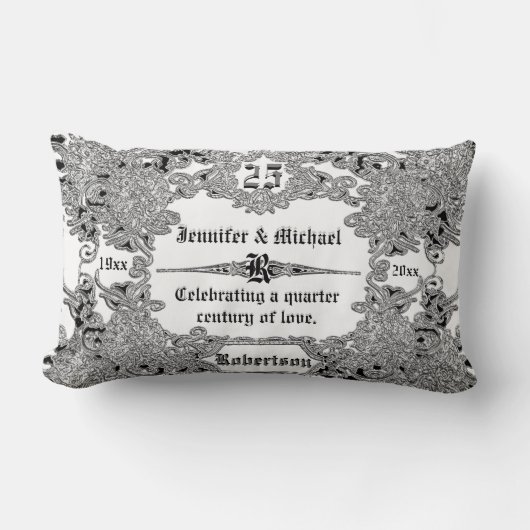 25e Zilverweddenschap Jubileum Kussen (Voorkant)