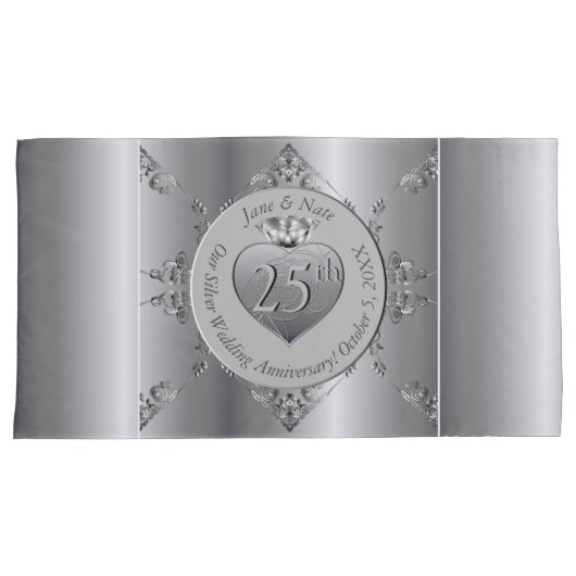 25e Zilverweddenschap Jubileum Kussensloop (Voorkant-Rechts)