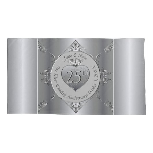 25e Zilverweddenschap Jubileum Kussensloop (Achterkant-Links)