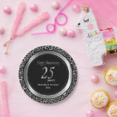 25e Zilverweddenschap Jubileum | Leopard Pattern Papieren Bordje (Feest)