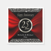 25e Zilverweddenschap Jubileum | Leopard Pattern Servet (Voorkant)