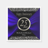 25e Zilverweddenschap Jubileum | Leopard Pattern Servetten (Voorkant)