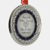 25e Zilverweddenschap Jubileum Metalen Ornament (Rechts)