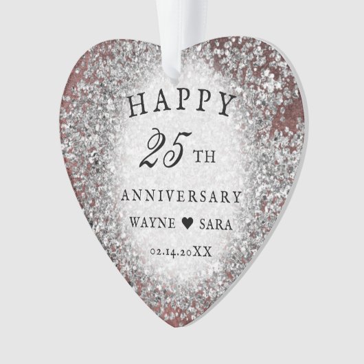 25e Zilverweddenschap Jubileum Ornament (voorkant)