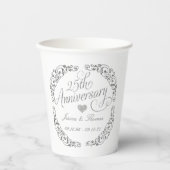 25e Zilverweddenschap Jubileum Papieren Bekers (Voorkant)