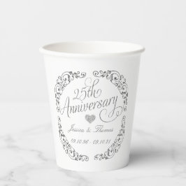 25e Zilverweddenschap Jubileum Papieren Bekers