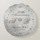 25e Zilverweddenschap Jubileum Rond Kussen (Achterkant)