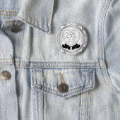 25e Zilverweddenschap Jubileum Ronde Button 5,7 Cm (In situ)